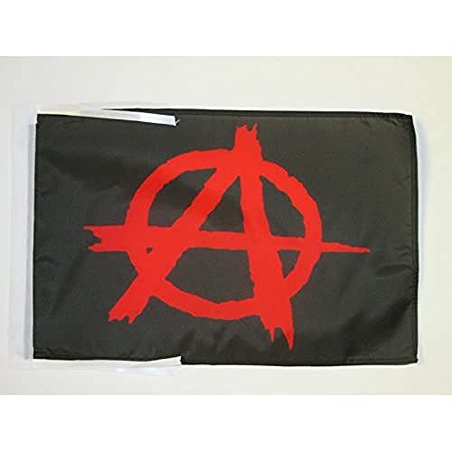 AZ FLAG Flagge Anarchie SCHWARZ UND ROT 45x30cm mit Kordel - ANARCHISMUS Fahne 30 x 45 cm - flaggen Top Qualität von AZ FLAG