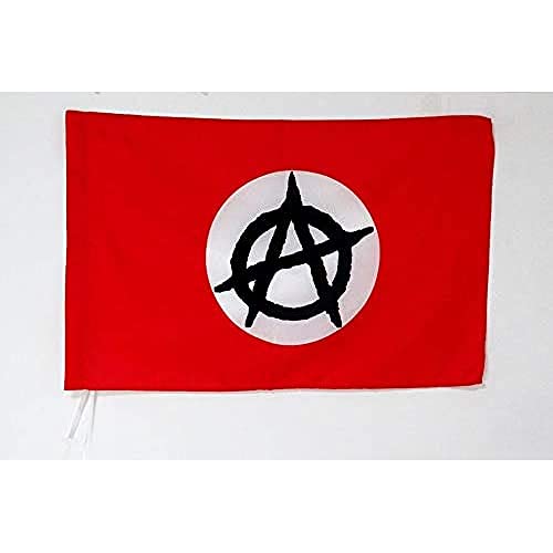 FLAGGE ANARCHISM VON WEIßER KREIS 90x60cm - ANARCHIE FAHNE 60 x 90 cm scheide für Mast - flaggen AZ FLAG Top Qualität von AZ FLAG