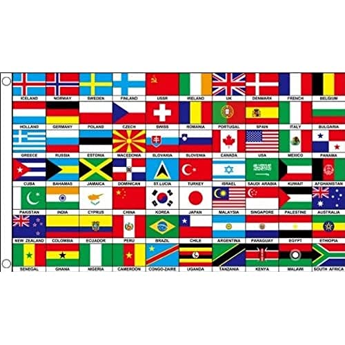 AZ FLAG Flagge Welt 70 Nationen 150x90cm - 70 LÄNDER Fahne 90 x 150 cm - flaggen Top Qualität AZ FLAG Flagge Welt 70 Nationen 150x90cm - 70 LÄNDER Fahne 90 x 150 cm - flaggen Top Qualität von AZ FLAG