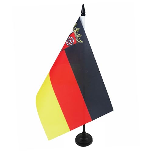 AZ FLAG - Tischflagge Rheinland-Pfalz - 21x14 cm - Rheinland-Pfalz Tischfahne 14 x 21 Cm - Flaggen von AZ FLAG