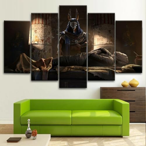 AZBESCZ Wandbilder Mit Rahmen 5 Teiliges Leinwandbild Ägyptischer Gott Anubis 5 Platten Poster Wandbild Kunstdrucke Büro Küche Schlafzimmer wandbilder Wohnzimmer AZBESCZ Wandbilder Mit Rahmen 5 Teiliges Leinwandbild Ägyptischer Gott Anubis 5 Platten Poster Wandbild Kunstdrucke Büro Küche Schlafzimmer wandbilder Wohnzimmer von AZBESCZ