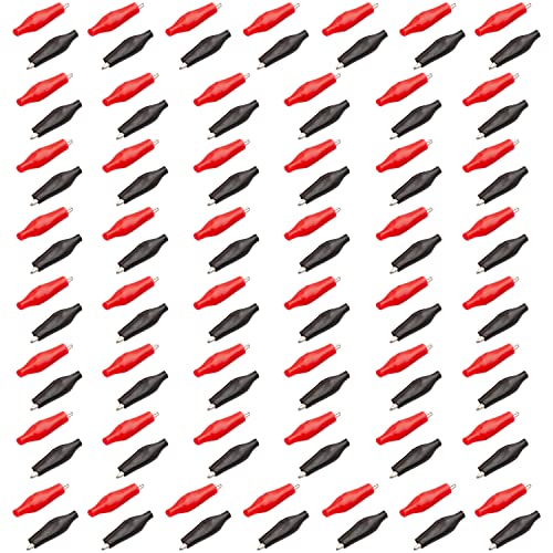 AZ Delivery 100 x Krokodilklemmen 28mm Elektroklemme Sonde Messgerät Kunststoff boot Alligator Clips Schutzisolierung Abdeckung G98 in Rot und Schwarz von AZDelivery