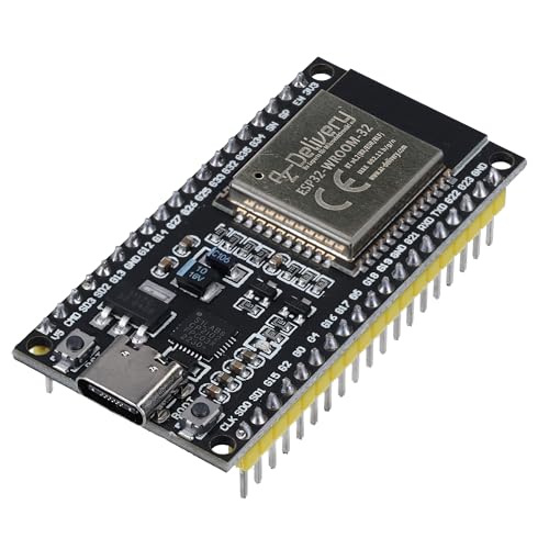 AZDelivery 1 x ESP32 NodeMCU Module WLAN WiFi Dev Kit C Development Board mit CP2102 und USB-C Anschluss | ESP 32 ESP32 wroom 32 | kompatibel mit Arduino und inklusive E-Book! von AZDelivery