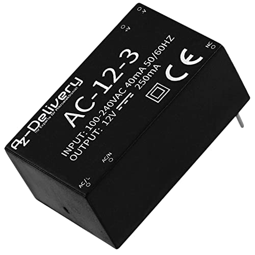 AZDelivery 220V zu 12V Mini-Netzteil kompatibel mit Arduino und Raspberry Pi AZDelivery 220V zu 12V Mini-Netzteil kompatibel mit Arduino und Raspberry Pi von AZDelivery