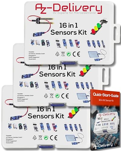 AZDelivery 3 x 16 in 1 Kit Zubehörset mit Sensoren und Modulen kompatibel mit Arduino und Raspberry Pi inklusive E-Book! AZDelivery 3 x 16 in 1 Kit Zubehörset mit Sensoren und Modulen kompatibel mit Arduino und Raspberry Pi inklusive E-Book! von AZDelivery