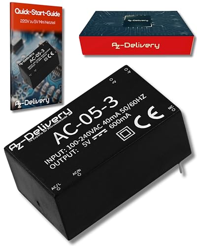AZDelivery 3 x 220V zu 5V Mini-Netzteil kompatibel mit Arduino und Raspberry Pi inklusive E-Book! AZDelivery 3 x 220V zu 5V Mini-Netzteil kompatibel mit Arduino und Raspberry Pi inklusive E-Book! von AZDelivery