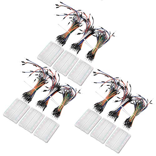 AZDelivery 3 x Breadboard Kit - 3 x 65Stk. Jumper Wire Kabel M2M und 3 x Mini Breadboard 400 Pins kompatibel mit Arduino und Raspberry Pi von AZDelivery