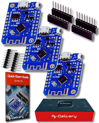 AZDelivery 3 x D1 Mini V3 NodeMCU ESP8266EX WLAN Modul kompatibel mit Arduino inklusive E-Book! AZDelivery 3 x D1 Mini V3 NodeMCU ESP8266EX WLAN Modul kompatibel mit Arduino inklusive E-Book! von AZDelivery