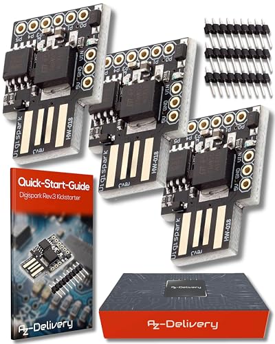 AZDelivery 3 x Digispark Rev.3 Kickstarter mit ATTiny85 und USB kompatibel mit Arduino inklusive E-Book! AZDelivery 3 x Digispark Rev.3 Kickstarter mit ATTiny85 und USB kompatibel mit Arduino inklusive E-Book! von AZDelivery