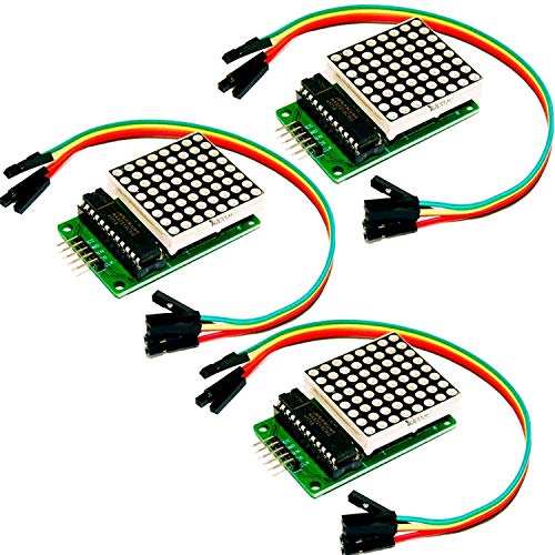 AZDelivery 3 x MAX7219 8x8 Dot Matrix MCU 64 LED Display Modul Anzeigemodul kompatibel mit Arduino und Raspberry Pi inklusive E-Book! von AZDelivery