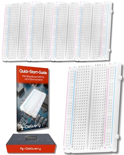 AZDelivery 3 x Mini Breadboard 400 Pin mit 4 Stromschienen kompatibel mit Arduino und Jumper Wire Kabeln von AZDelivery
