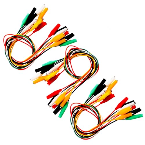 AZDelivery 3x 30er Set Krokodilklemmen: Elektro Klemmen für Arduino Kit, Breadboard & Multimeter, 12V, Ideal für Experimente (50cm) von AZDelivery
