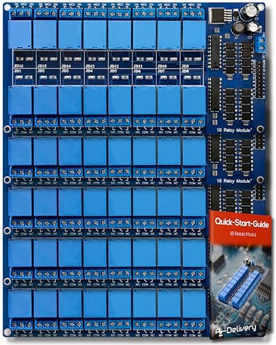 AZDelivery 5 x 16-Relais Modul 12V mit Optokoppler Low-Level-Trigger kompatibel mit Arduino inklusive E-Book! AZDelivery 5 x 16-Relais Modul 12V mit Optokoppler Low-Level-Trigger kompatibel mit Arduino inklusive E-Book! von AZDelivery