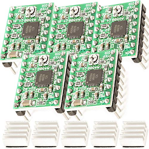 AZDelivery 5 x A4988 Schrittmotor-Treiber-Modul mit Kühlkörper kompatibel mit Arduino und Raspberry Pi inklusive E-Book! AZDelivery 5 x A4988 Schrittmotor-Treiber-Modul mit Kühlkörper kompatibel mit Arduino und Raspberry Pi inklusive E-Book! von AZDelivery