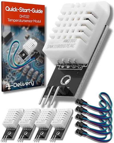 AZDelivery 5 x DHT22 AM2302 Temperatursensor und Luftfeuchtigkeitssensor mit Platine und Kabel kompatibel mit Arduino und Raspberry Pi inklusive E-Book! AZDelivery 5 x DHT22 AM2302 Temperatursensor und Luftfeuchtigkeitssensor mit Platine und Kabel kompatibel mit Arduino und Raspberry Pi inklusive E-Book! von AZDelivery