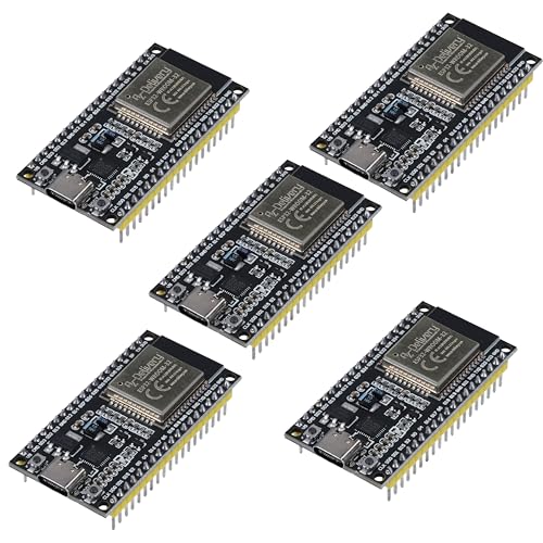 AZDelivery 5 x ESP32 NodeMCU Module WLAN WiFi Dev Kit C Development Board mit CP2102 und USB-C Anschluss | ESP 32 ESP32 wroom 32 | kompatibel mit Arduino und inklusive E-Book! von AZDelivery