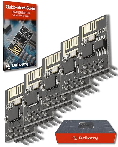 AZDelivery 5 x ESP8266 ESP-01S WLAN WiFi Modul kompatibel mit Arduino und Raspberry Pi inklusive E-Book! von AZDelivery