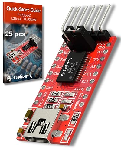 AZDelivery 5 x Kompatibel mit FT232RL USB zu TTL Serial Adapter für 3,3V und 5V kompatibel mit Arduino inklusive E-Book! AZDelivery 5 x Kompatibel mit FT232RL USB zu TTL Serial Adapter für 3,3V und 5V kompatibel mit Arduino inklusive E-Book! von AZDelivery