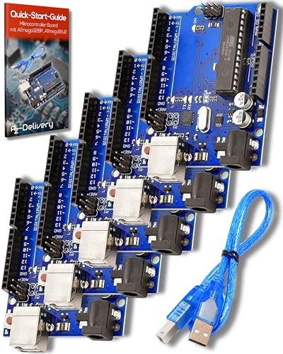 AZDelivery 5 x AZ-ATmega328DIP-Board Mikrocontroller Board ATmega16U2 8-bit Entwicklerboard mit Hauptplatine und USB-Kabel inklusive E-Book! AZDelivery 5 x AZ-ATmega328DIP-Board Mikrocontroller Board ATmega16U2 8-bit Entwicklerboard mit Hauptplatine und USB-Kabel inklusive E-Book! von AZDelivery