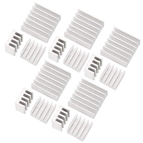 AZDelivery 5 x Passive Alu Kühlkörper 3er Set kompatibel mit Raspberry Pi A + B mit wärmeleitender Spezialklebefolie inklusive E-Book! von AZDelivery