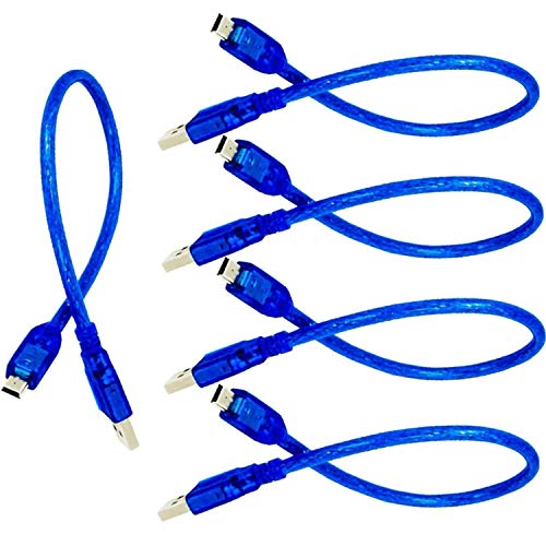 AZDelivery 5 x Blaues Mini USB Kabel kompatibel mit Arduino und Nano V3 inklusive E-Book! von AZDelivery