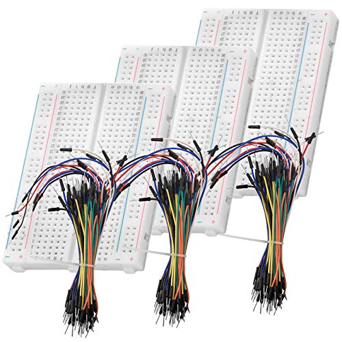 AZDelivery Breadboard Kit - 3 x 65Stk. Jumper Wire Kabel M2M und 3 x Mini Breadboard 400 Pins kompatibel mit Arduino und Raspberry Pi von AZDelivery