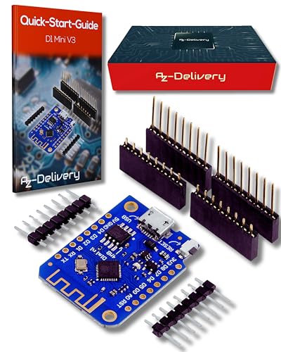 AZDelivery D1 Mini V3 NodeMCU ESP8266EX WLAN Modul kompatibel mit Arduino inklusive E-Book! von AZDelivery