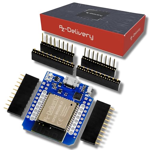 AZDelivery 1 x ESP32 D1 Mini NodeMCU WiFi Modul ESP 32 Bluetooth Internet Entwicklungsboard | kompatibel mit Arduino und kompatibel mit wemos d1 Mini | EIN kostenloses E-Book ist ebenfalls enthalten AZDelivery 1 x ESP32 D1 Mini NodeMCU WiFi Modul ESP 32 Bluetooth Internet Entwicklungsboard | kompatibel mit Arduino und kompatibel mit wemos d1 Mini | EIN kostenloses E-Book ist ebenfalls enthalten von AZDelivery