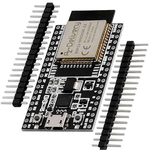 AZDelivery 1 x ESP32 Board Dev Kit C V4 NodeMCU WLAN WiFi Development Board unverlötet kompatibel mit Arduino inklusive E-Book! (Nachfolger Modul von ESP32 Dev Kit C) | ESP 32 von AZ Delivery von AZDelivery