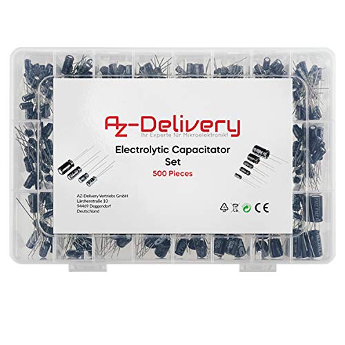 AZDelivery Elko Sortiment Elektrolytkondensator Aluminium 24 Werte 500 Stück 0.1uF – 1000uF mit Aufbewahrungsbox kompatibel mit Arduino inklusive E-Book! AZDelivery Elko Sortiment Elektrolytkondensator Aluminium 24 Werte 500 Stück 0.1uF – 1000uF mit Aufbewahrungsbox kompatibel mit Arduino inklusive E-Book! von AZDelivery