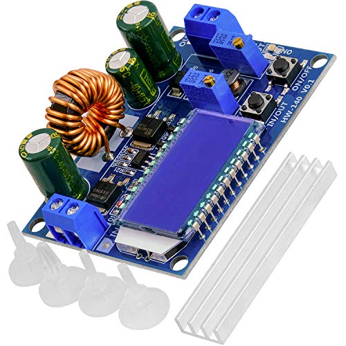 AZDelivery HW-140 DC-DC Buck Boost Power Converter Automatischer Step Up/Down, Volt- und Ampere-Meter-LCD-Anzeige, Spannungswandler 3A 5,5V-30V zu 0,5V-30V kompatibel mit Arduino inklusive E-Book! von AZDelivery