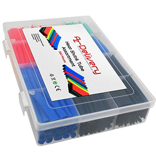 AZDelivery Schrumpfschlauch Set mit 560 Stück, 5 Farben Schrumpfschläuche, geeigneter Isolierschlauch für Kabel mit Schrumpfverhältnins 2:1, Heat Shrink 12 Verschiedene Größen inklusive E-Book! AZDelivery Schrumpfschlauch Set mit 560 Stück, 5 Farben Schrumpfschläuche, geeigneter Isolierschlauch für Kabel mit Schrumpfverhältnins 2:1, Heat Shrink 12 Verschiedene Größen inklusive E-Book! von AZDelivery