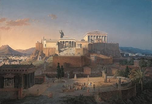 AZENZI Posterdrucke Leinwand druck Kunstwerke Klassisches Ölgemälde die Akropolis in Athen vonLeo von Klenze für Wohnkultur 60x90cm von AZENZI