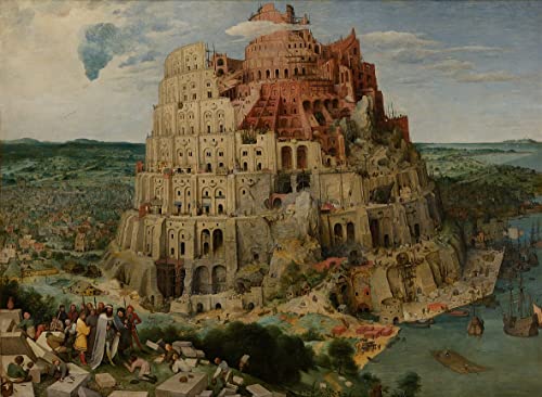 Moderne Kunst Wandbild Wandkunst Leinwand Gemälde Berühmtes Gemälde Der Turmbau zu Babel von Pieter Bruegel dem Älteren für Wohnzimmer 60x90cm von AZENZI