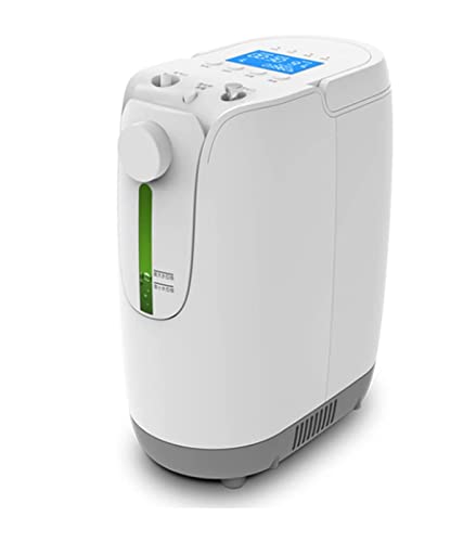 Tragbarer Sauerstoffkonzentrator mit 60% - 93% Reinheit 1-7 L/min Durchfluss einstellbare intelligente Sauerstoffmaschine, Timing-Funktion und drahtlose Fernbedienung, Zerstäubung.,DZ1BCW von AZHANGU