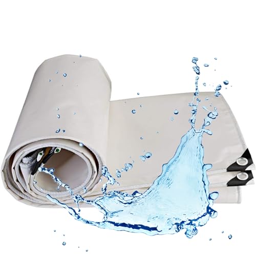 Abdeckplane Mit öSen Wasserdicht Schutzplane Beidseitig Beschichtet Industrie Gewebeplane 1x2m, 180 G/M² Uv Stabil ReißFest LKW Plane, FüR Pool, GartenmöBel von AZHANGYB