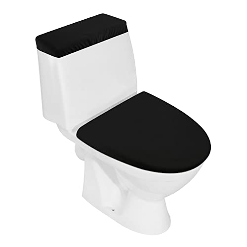 AZHCHKE WC-Deckelbezug und WC-Tankdeckel, Badezimmer-WC-Deckel-Sitzbezug-Set, dehnbar, waschbar, Spandex-Stoff, passend für die meisten WC-Tanks und Deckel von AZHCHKE