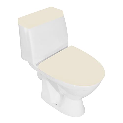 AZHCHKE WC-Deckelbezug und WC-Tankdeckelbezug, Badezimmer WC-Deckelsitzbezug-Set, Stretch Waschbar Spandex Stoff Toilettenschutzbezug, passend für die meisten WC-Tanks & Deckel, Creme von AZHCHKE