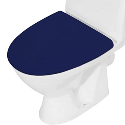WC-Deckelbezug, Badezimmer, Stretch, waschbar, Spandex, WC-Deckelsitz-Schutzbezug mit elastischer Unterseite, Marineblau WC-Deckelbezug, Badezimmer, Stretch, waschbar, Spandex, WC-Deckelsitz-Schutzbezug mit elastischer Unterseite, Marineblau von AZHCHKE