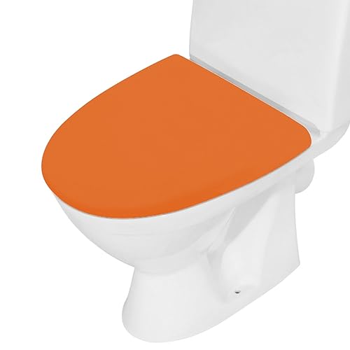 WC-Deckelbezug, Badezimmer, Stretch, Spandex, waschbar, Toilettendeckel, Sitzschutz, Abdeckung mit elastischem Boden, Halloween, Orange von AZHCHKE