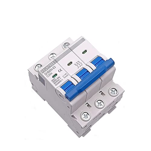 3-poliger Mini-Leistungsschalter for DIN-Schienen, Haushaltsluftschalter, Verteilerkasten, mechanische Ausrüstung, elektronischer Starter, Schutz, Laserdruck Widerstandskondensator (Color : 3p, Size von AZHQEEIR