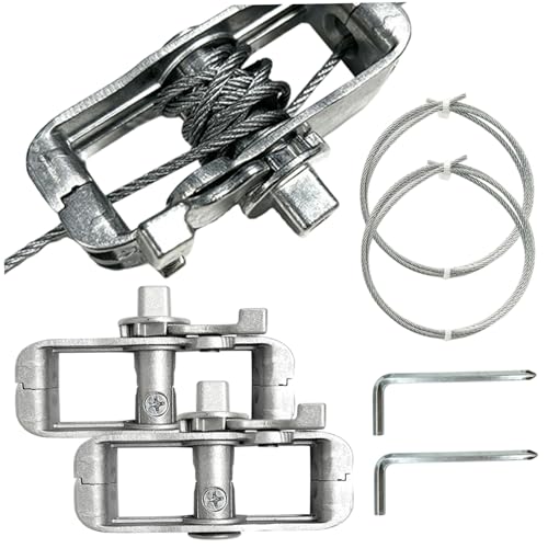 2 Set Shade Sail Hardware-Kit, rostfeste Segelschattenhardware mit Spanner- und Drahtseilen und Sechskantschlüssel, einfach zu installierende Drahtseil-Kit für Pflanzen, Saitenlicht, Stoff, Outdoor von AZIDWERYQ