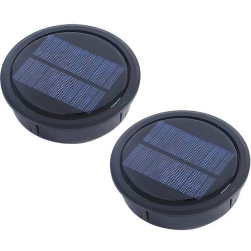 2 Stück Ersatz-Solarleuchte für Laterne, wasserdichte Solarleuchte Ersatzoberteil mit LED warme Beleuchtung, ideal für den Außenbereich, Gartenteile von AZIDWERYQ