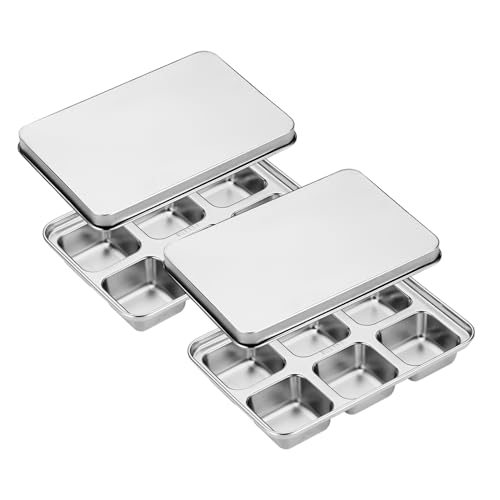2pcs Edelstahl -Eiswürfelschalen 6 KOMPARTMENTS -EISE -EISUME MABER MIT THELFETEN AUSSERBRAUCHE FÜR DER FÜR FÜR FÜR FÜR FÜR FÜR FÜR FÜR FÜR FÜR FÜR FÜR FÜR FÜR FÜR FÜR FÜR FÜR DIE GEHALTEN von AZIDWERYQ