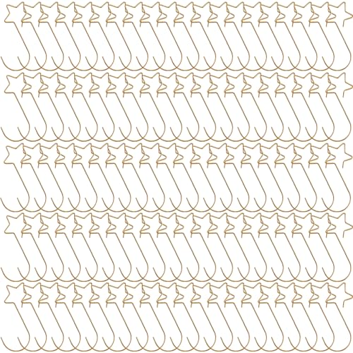 AZIDWERYQ 100pcs Weihnachtsverzierung Haken Golden sternförmige Kleiderbügelhaken Multi funktionaler dekorativer Kleiderbügel für Handwerkskleinerbaumdekoration Ornament AZIDWERYQ 100pcs Weihnachtsverzierung Haken Golden sternförmige Kleiderbügelhaken Multi funktionaler dekorativer Kleiderbügel für Handwerkskleinerbaumdekoration Ornament von AZIDWERYQ