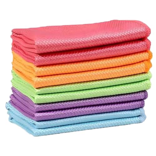 AZIDWERYQ 10pcs Mikrofaser-Reinigungsstoff stachfrei verdickte Reinigungsstücher wiederverwendbares und Nicht aufpacktes Mehrzwecklappen für Fenster, Spiegel, Glas, Küchenglas Tuch von AZIDWERYQ