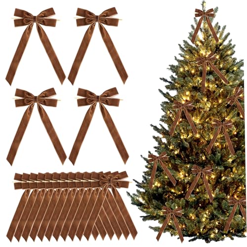 AZIDWERYQ 15 pcs Samtbögen, vorgeformte rustikale Weihnachtsbaumbögen, 5.1x10.2in Samt Weihnachtsschmuck für Baum, Kranz, Girlande, Swag-Kaffee AZIDWERYQ 15 pcs Samtbögen, vorgeformte rustikale Weihnachtsbaumbögen, 5.1x10.2in Samt Weihnachtsschmuck für Baum, Kranz, Girlande, Swag-Kaffee von AZIDWERYQ
