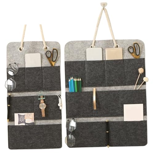 AZIDWERYQ 2 Stück Tür-Organizer, 51,1 cm, Filz, faltbar, Hängeaufbewahrung mit mehrlagigen Taschen, verschleißfester Tür-Organizer für Zuhause, Büro, Schrank von AZIDWERYQ