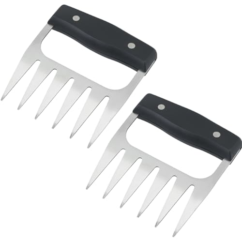 AZIDWERYQ 2pcs Fleischkrallen, Edelstahl-Fleischkrallen mit Plastikgriff, 4x5 hitzebeständige praktische Bärenklaue zum Zerkleinern von Rindfleisch, Hühnchen, Truthahn von AZIDWERYQ
