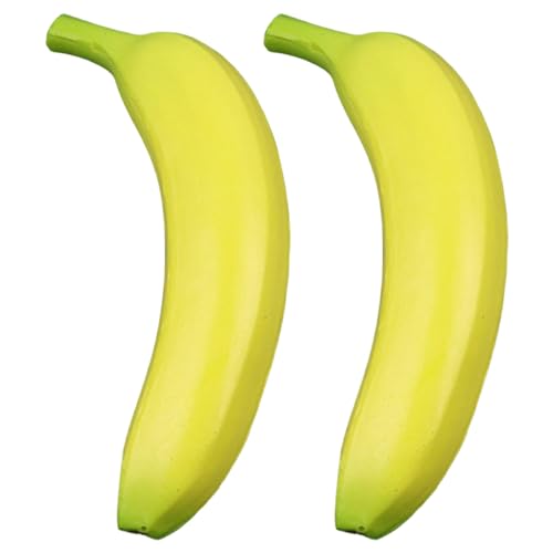 AZIDWERYQ 2pcs Frucht, realistische lebensechte künstliche Bananen dekoratives Lebensmittelmodell Display Fotografie Requisiten Küche Hochzeitshome Party Dekor Bananen von AZIDWERYQ